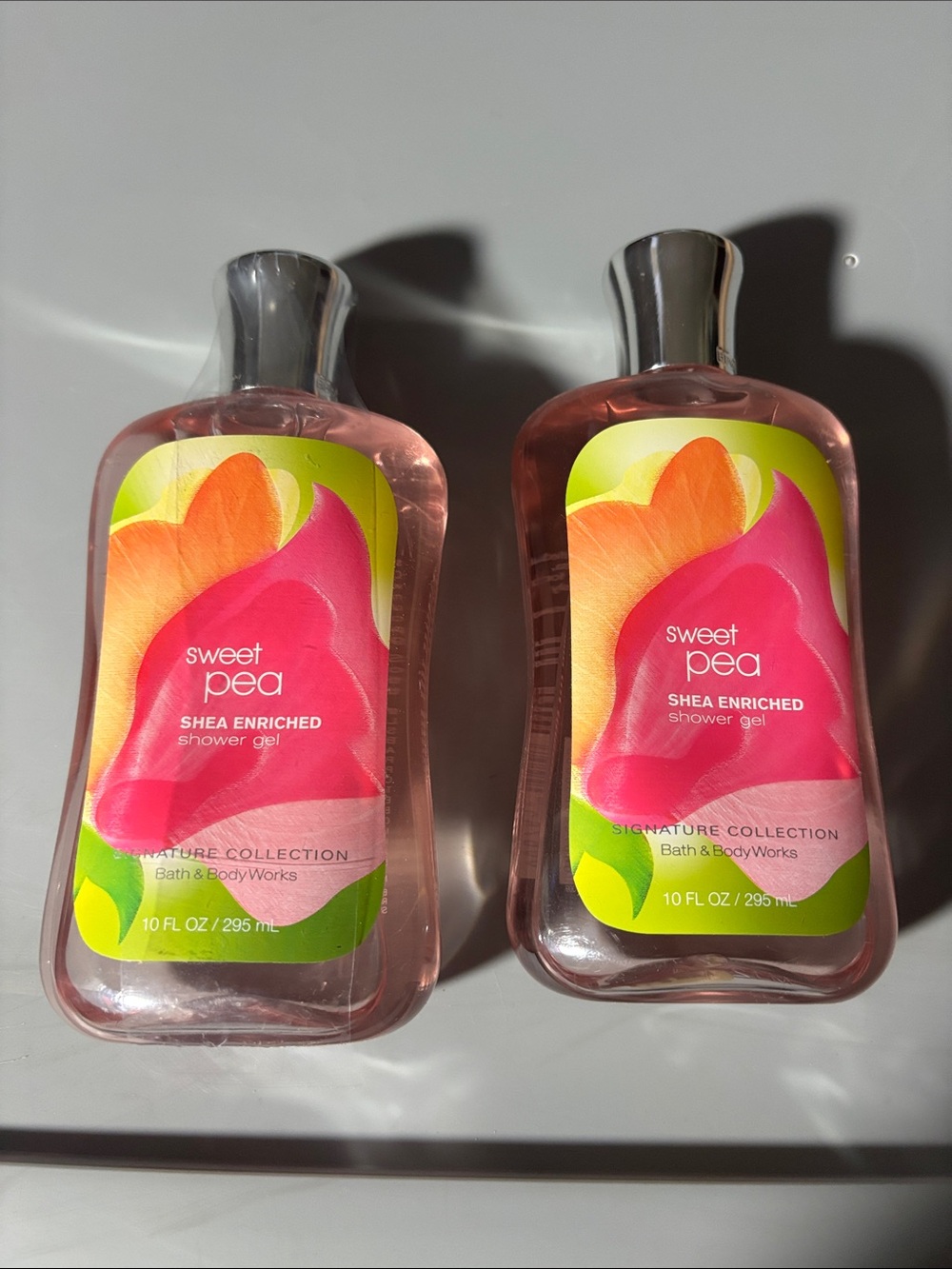 Bath & Body Works Sweet Pea Shower Gel Duo - Pink & Green Label